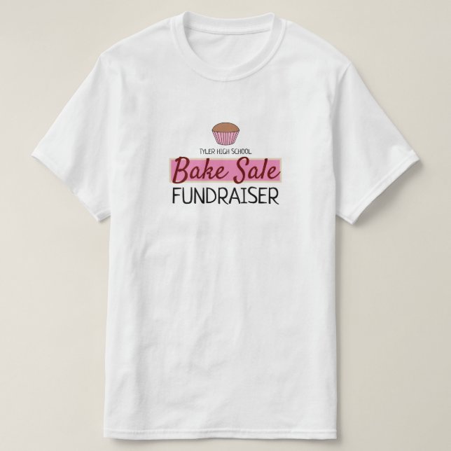 Retro Cake Design, Wohltätigkeit Bake Sale Event T-Shirt (Design vorne)