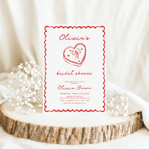 Retro Cake Hand Drawing Brautparty Einladung