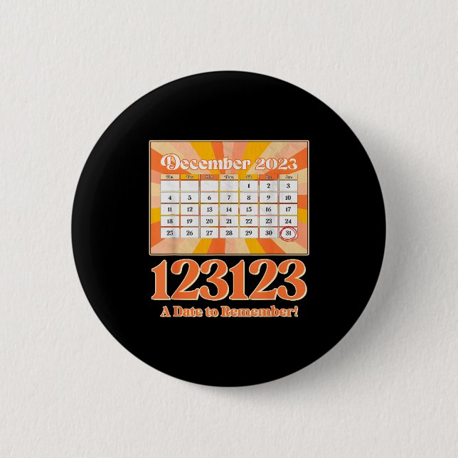 Retro Calendar_ Remember New Year's Eve 2023-24  Button (Vorderseite)