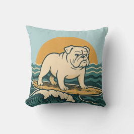 Retro Cali Surfer Dog Wende-Surfbrett-Grafik Kissen