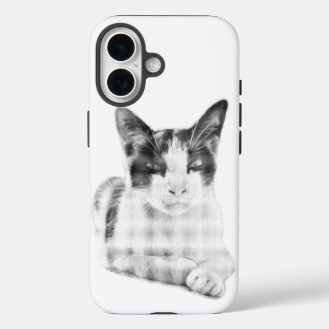 Retro Calico Halftone Case-Mate iPhone Hülle (Rückseite)