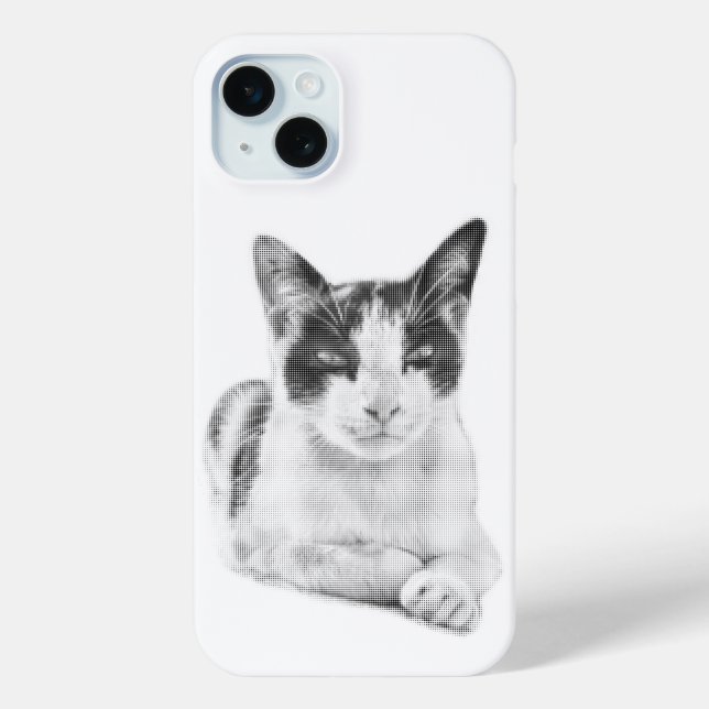Retro Calico Halftone Case-Mate iPhone Hülle (Rückseite)