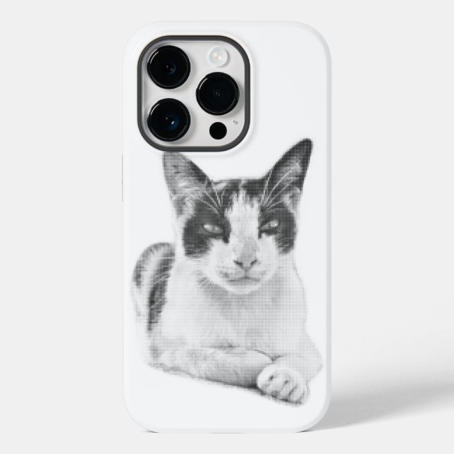 Retro Calico Halftone Case-Mate iPhone Hülle (Rückseite)