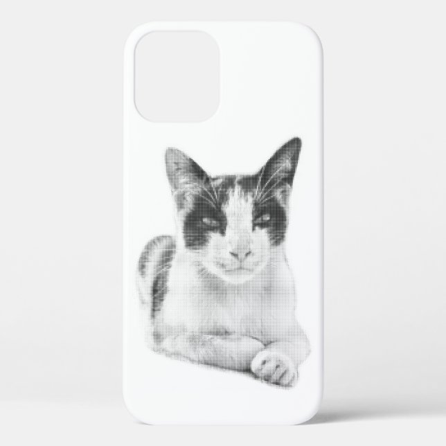 Retro Calico Halftone Case-Mate iPhone Hülle (Rückseite)
