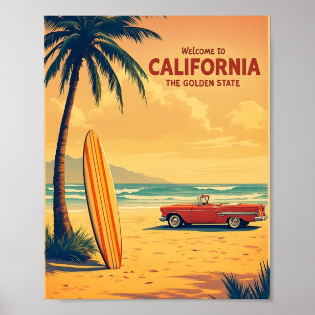 Retro California Beach Poster (Vorne)