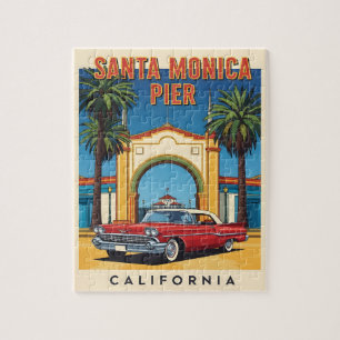 Retro California Dream Santa Monica Pier Puzzle