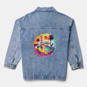 Retro California Map - Vintage usa map Jeansjacke