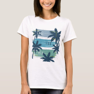 Retro California Palm Tree - Beach Sunset Ästhetik T-Shirt