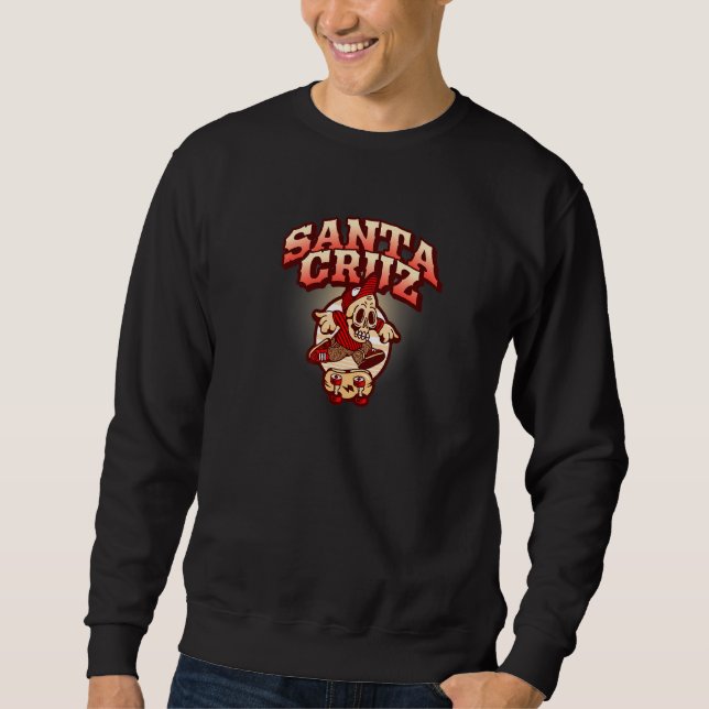 Retro California Skateboarder Santa Cruz Sweatshirt (Vorderseite)