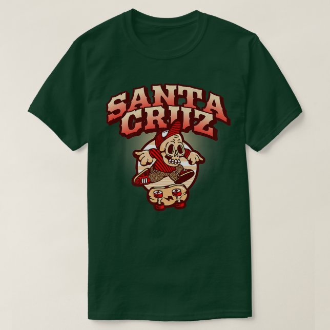 Retro California Skateboarder Santa Cruz T-Shirt (Design vorne)