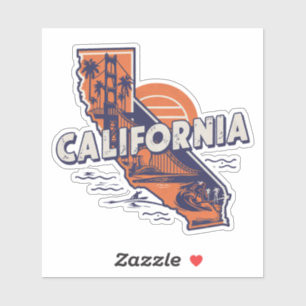 Retro California Staat Sticker