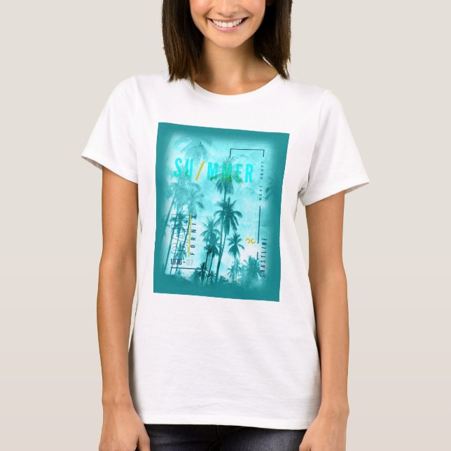 Retro California Summer Design T-Shirt (Vorderseite)
