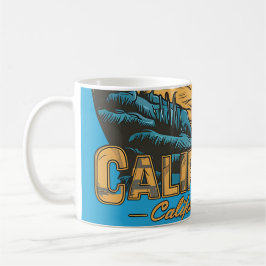 Retro California Sunset Beach Scene Kaffeetasse