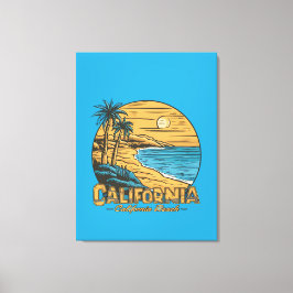 Retro California Sunset Beach Scene Leinwanddruck
