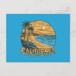 Retro California Sunset Beach Scene Postkarte