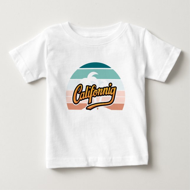Retro California Sunset Typografy T - Shirt (Vorderseite)