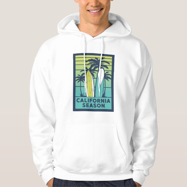 Retro California Surfboards Kunst - Sommer Küste Hoodie (Vorderseite)
