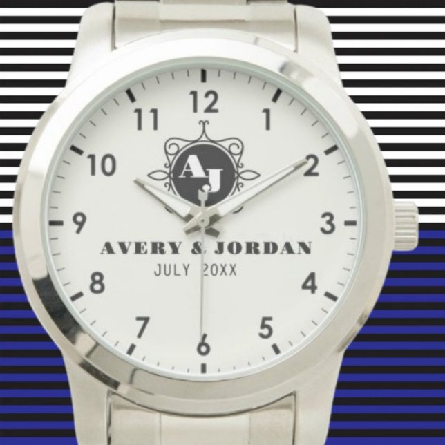 Retro calligraphic monogram Luxury Vintage  Armbanduhr (Von Creator hochgeladen)