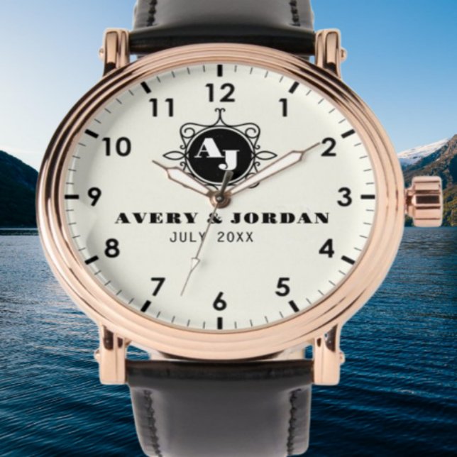 Retro calligraphic monogram Luxury Vintage  Armbanduhr (Von Creator hochgeladen)