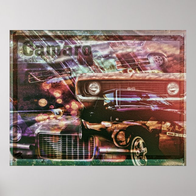 Retro Camaro Poster (Vorne)