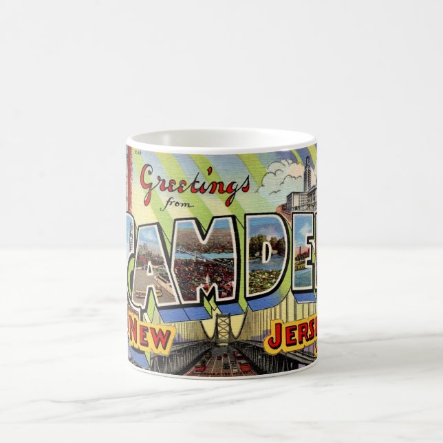 Retro Camden NJ Grußkarte Kaffeetasse (Mittel)