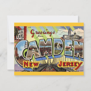 Retro-Camden-NJ-Grußpostkarte Postkarte