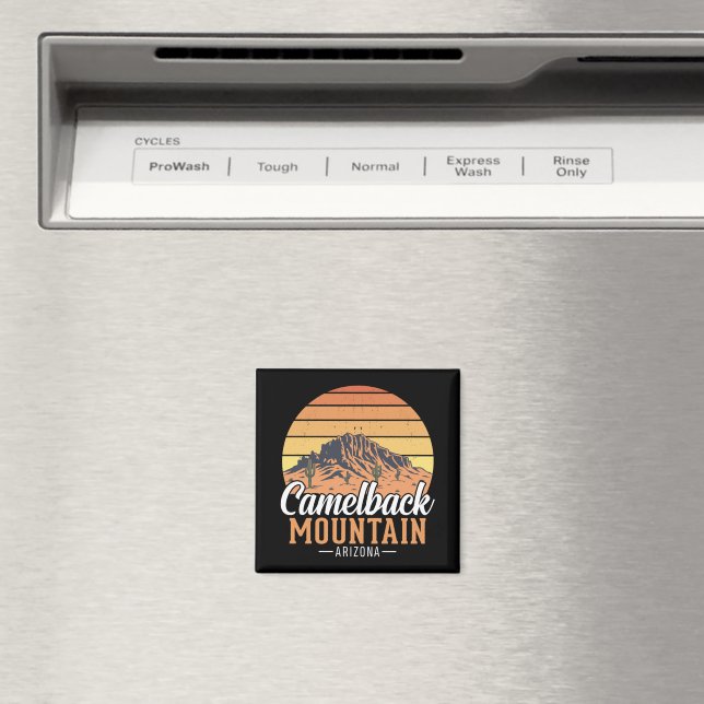 Retro Camelback Mountain Arizona Wüstenreise Magnet (In Situ (Geschirrspüler))