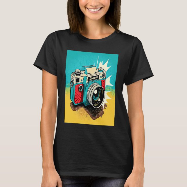 Retro Camera  Pop Style Photographer Mom  2 T-Shirt (Vorderseite)