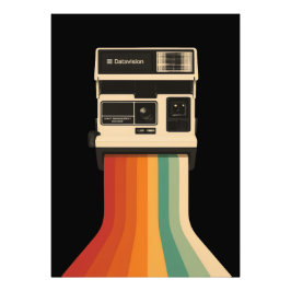 Retro Camera with Rainbow Print Fotodruck