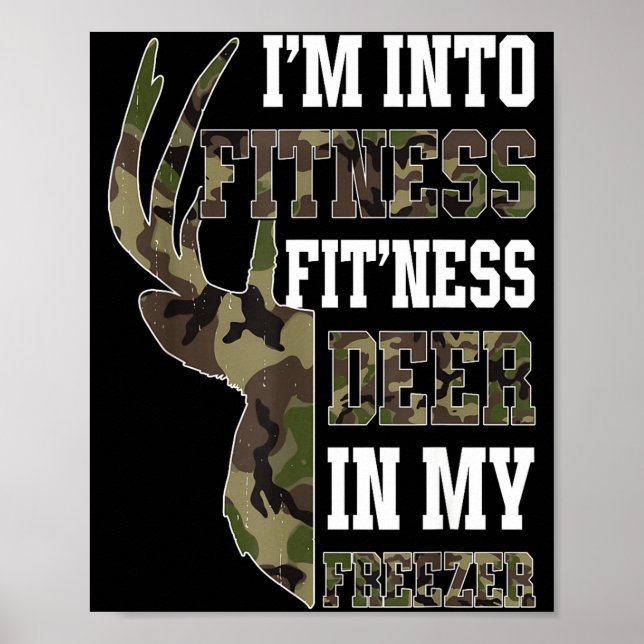 Retro Camo Deer Hunting Funny Wildlife Hunter Men  Poster (Vorne)