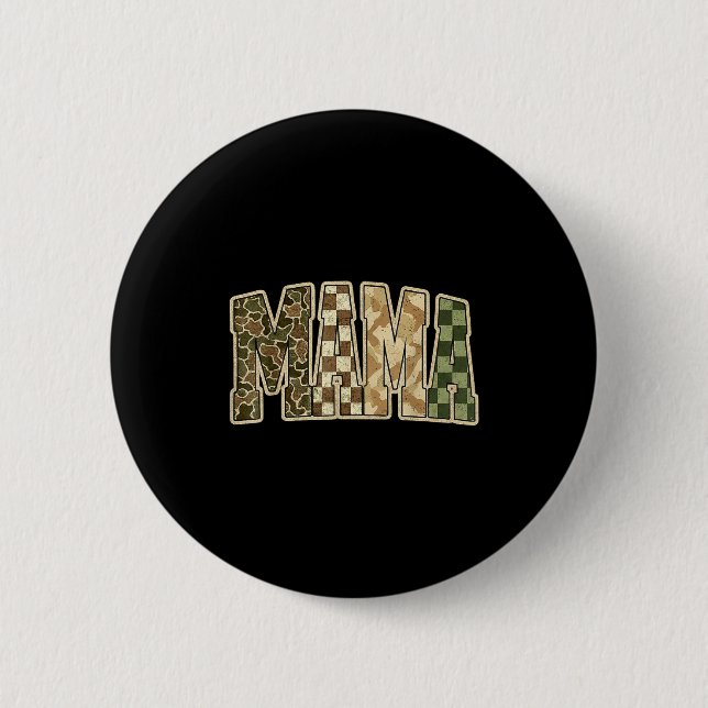 Retro Camo Hunting Mama Old Camo Mom  Button (Vorderseite)