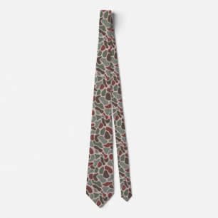 Retro Camo (rot grün) Krawatte