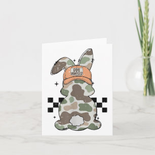 Retro-Camouflage Bunny Egg Hunter Funny Ostertag T Karte