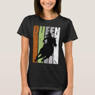 Retro Camouflage Cowgirl Queen Rodeo Women Barrel  T-Shirt