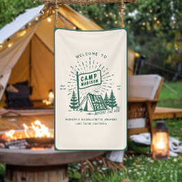 Retro Camp Bachelorette Camping Wochenende Banner