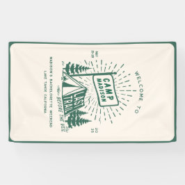 Retro Camp Bachelorette Camping Wochenende Banner