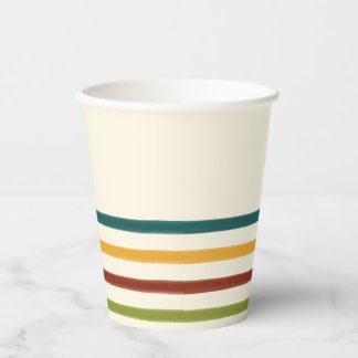 Retro Camp Striped Paper Cups Summer Party Pappbecher