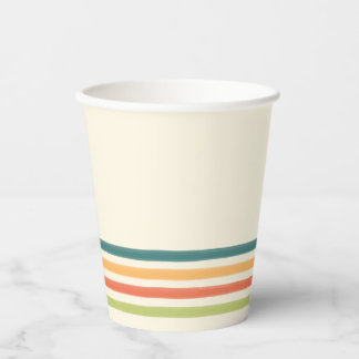 Retro Camp Striped Paper Cups Summer Party Pappbecher