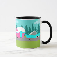 Retro Camper-/Anhänger-und Auto-Tasse