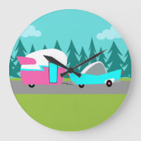 Retro Camper-/Anhänger-und Auto-Wanduhr