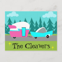 Retro Camper / Anhänger und Autokarte