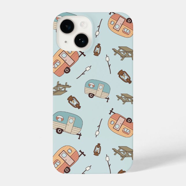 Retro Camper iPhone 14 Case – Vintage  Hülle (Rückseite)