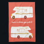 Retro Camper Motorhome RV rostrotes Küchentuch<br><div class="desc">Dekorieren Sie Ihre Küche mit diesem coolen Handtuch. Macht ein tolles Haus-Erwärmung oder Jubiläum Geschenk! Sie können ihn anpassen und auch Text hinzufügen. Karo in meinem Shop für viel mehr Farben und Muster und passende Küchenartikel!</div>
