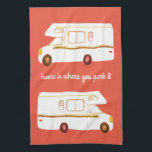 Retro Camper Motorhome RV rostrotes Küchentuch<br><div class="desc">Dekorieren Sie Ihre Küche mit diesem coolen Handtuch. Macht ein tolles Haus-Erwärmung oder Jubiläum Geschenk! Sie können ihn anpassen und auch Text hinzufügen. Karo in meinem Shop für viel mehr Farben und Muster und passende Küchenartikel!</div>