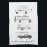 Retro Camper Motorhome RV Vanlife Grau White Geschirrtuch<br><div class="desc">Zuhause ist,  wo Sie es parken! Dekorieren Sie Ihre Küche mit diesem coolen Handtuch. Macht ein tolles Haus-Erwärmung oder Jubiläum Geschenk! Sie können ihn anpassen und auch Text hinzufügen. Karo in meinem Shop für viel mehr Farben und Muster und passende Küchenartikel!</div>
