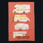 Retro Camper Motorhome RV Vanlife Rot erschüttert Geschirrtuch<br><div class="desc">Dekorieren Sie Ihre Küche mit diesem coolen Handtuch mit einem RV,  Anhänger,  Wohnwagen und LKW Camper. Macht ein tolles Haus-Erwärmung oder Jubiläum Geschenk! Sie können ihn anpassen und auch Text hinzufügen. Karo in meinem Shop für viel mehr Farben und Muster und passende Küchenartikel!</div>