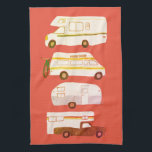 Retro Camper Motorhome RV Vanlife Rot erschüttert Geschirrtuch<br><div class="desc">Dekorieren Sie Ihre Küche mit diesem coolen Handtuch mit einem RV,  Anhänger,  Wohnwagen und LKW Camper. Macht ein tolles Haus-Erwärmung oder Jubiläum Geschenk! Sie können ihn anpassen und auch Text hinzufügen. Karo in meinem Shop für viel mehr Farben und Muster und passende Küchenartikel!</div>