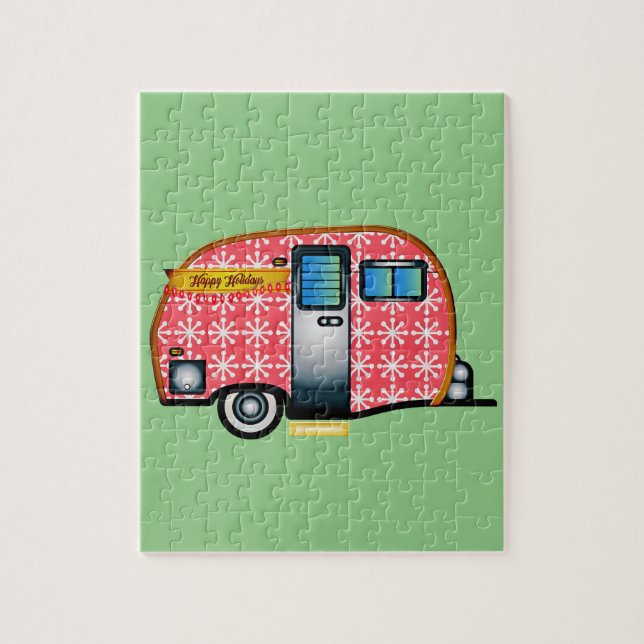 RETRO CAMPER TRAILER CHRISTMAS PUZZLE (Vertikal)