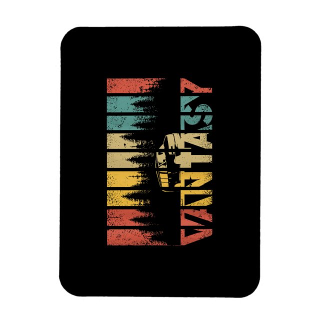 Retro Camper Van Life - Vintages Leben Magnet (Vertikal)