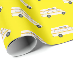 Retro-Camper Van Motorhome RV Van Gelb Geschenkpapier